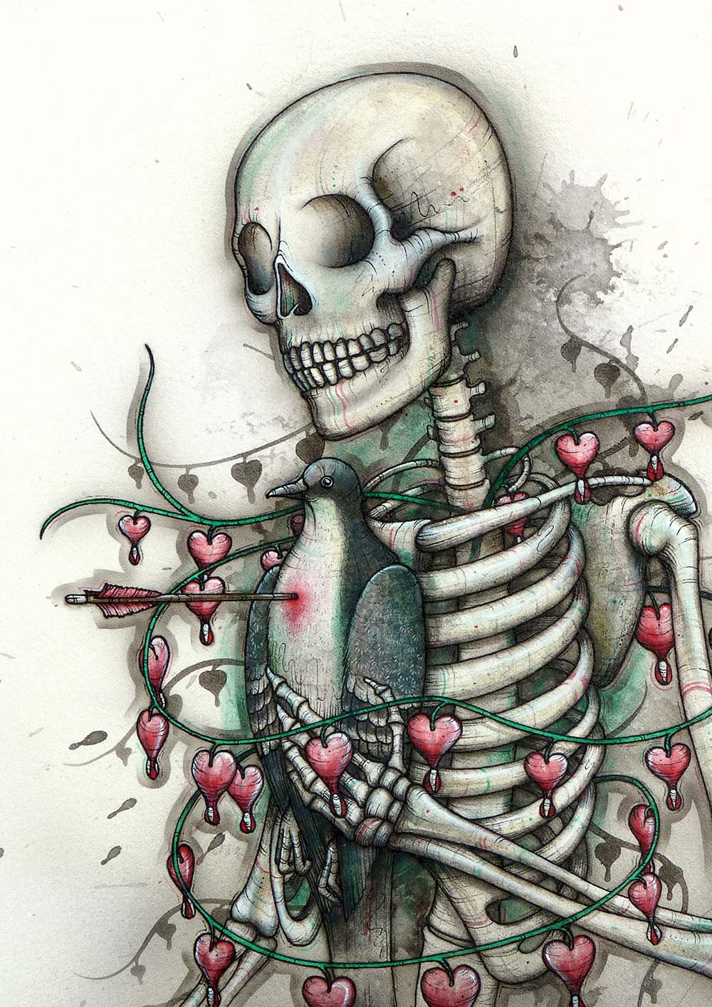 Skull and blood drawing by Helenhsd on DeviantArt | Desain
