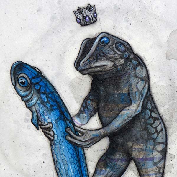 ORIGINAL ART- Frog Prince and Frog Princess